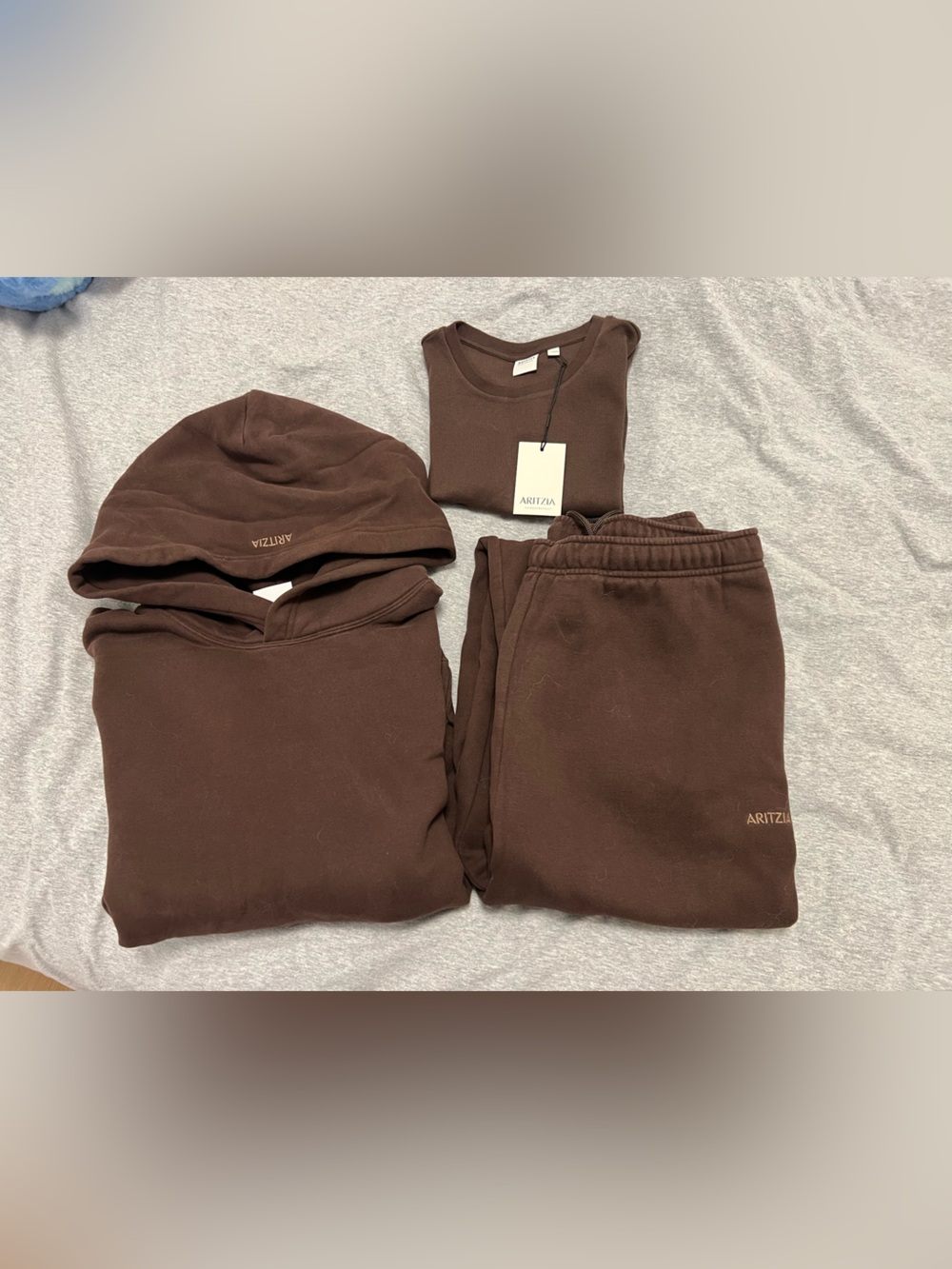 Aritzia Rich Mocha Brown Sweat Set